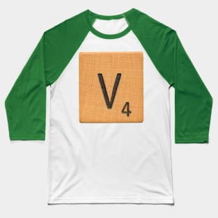 Scrabble Tile 'V' Baseball T-Shirt